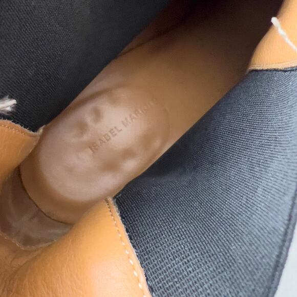 Isabel Marent Boots 38 7.5 Booties Suede Western Metal Toe Lemsey Brown Green - Picture 11 of 11